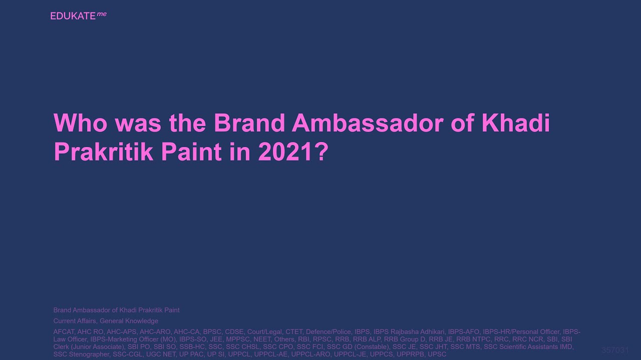 Who was the Brand Ambassador of Khadi Prakritik Paint in 2021?