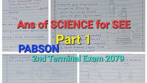 Ans of SCIENCE for SEE ,PABSON..2nd Term Exam 2079....by Prakash....Part 1