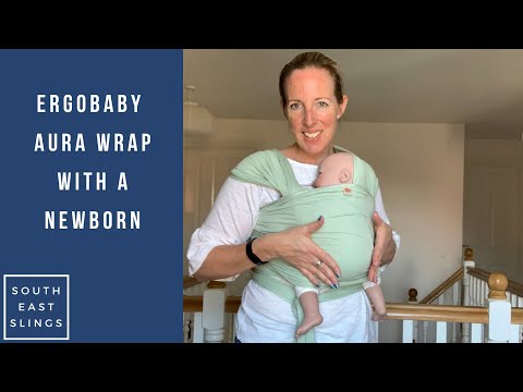 Ergobaby Aura Wrap with a Newborn Baby - stretchy wrap