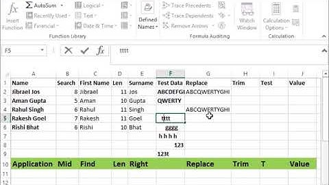Think First MS Excel : Lab 8 Text Function Part 2