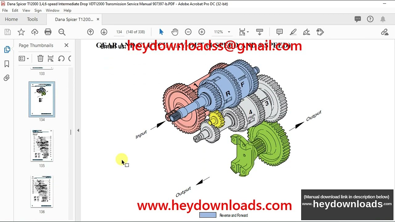 Dana Spicer T12000 3,4,6-speed Intermediate Drop VDT12000 Transmission Service Manual 907397-b
