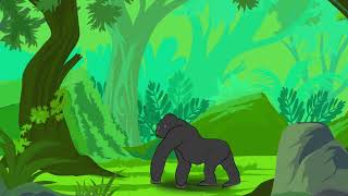 KING KONG IN JUNGLE SHORT ANIMATION  MADE WITH MOHO 14.1