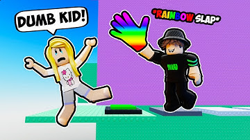 MAKING TROLLS RAGE WITH RAINBOW SLAP IN THE MOST HATED OBBY..(Slap Tower)