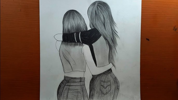 desenhos fáceis de fazer de melhores amigas