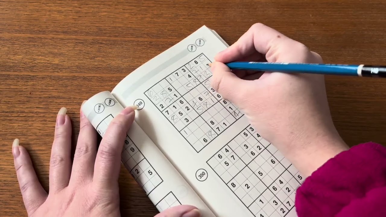 ASMR Sudoku Puzzle Pencil Sounds Whisper Sounds 