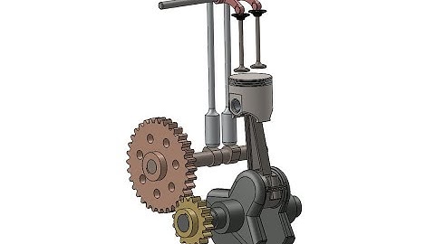 Single cylinder two stroke diesel engine working animation using Solidworks | how bike engine works