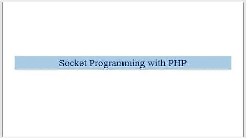 Socket Programming using PHP