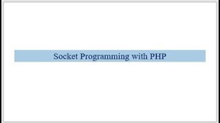 Socket Programming using PHP