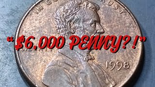 Rare 1998 Lincoln Penny Error Worth $6,000 🔥 #coinerrors #coins
