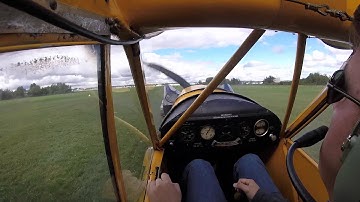 Learning to Fly Tailwheel: 2nd hour of instruction in the J3