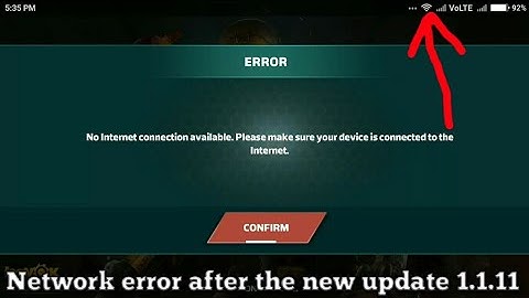 Modern combat versus Network error after the new update 1.1.11