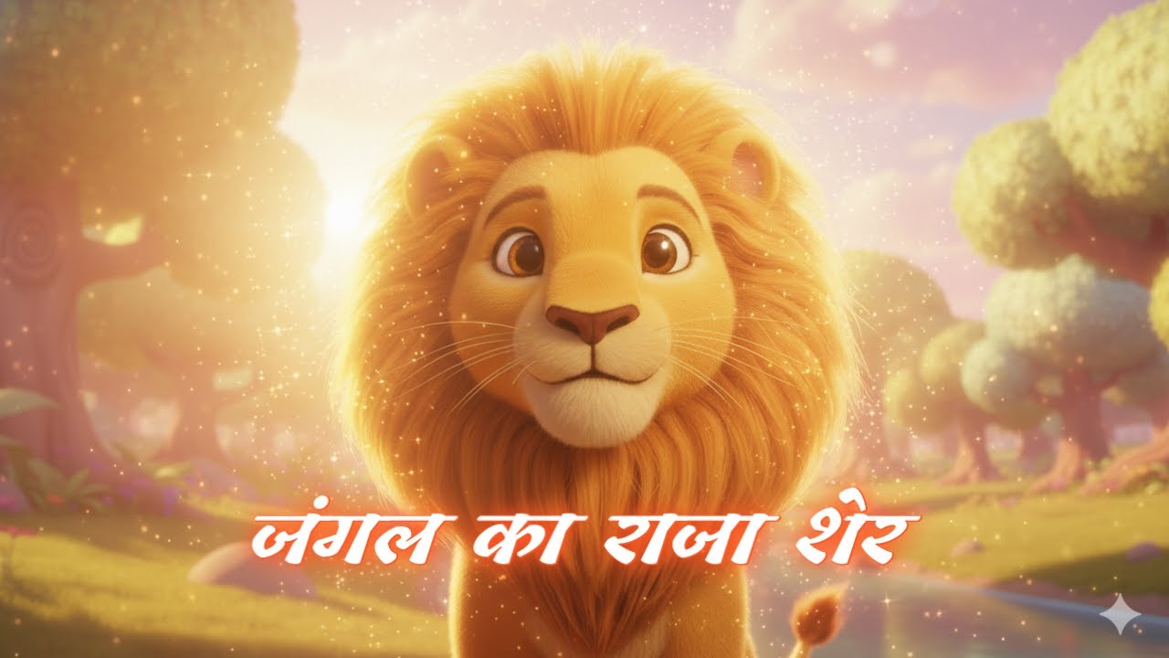 🦁 जंगल का राजा शेर  Kids Hindi Rhyme  3D Animated Animal Song  Ropo Tunes 1