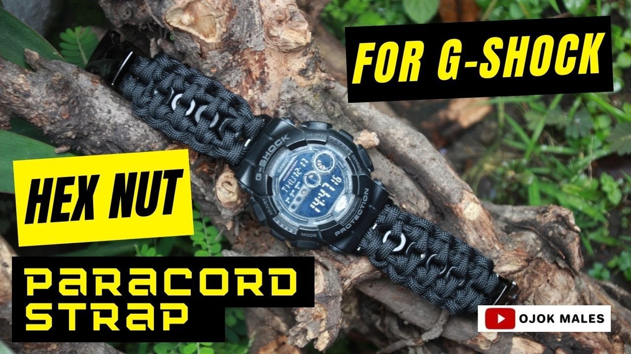 How To Make Paracord Strap for G-Shock 16mm Lug Size With Black Hexnut - YouTube