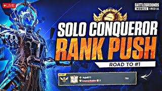 6 Days SOLO CONQUEROR LIVE RANK PUSH | Ace to Conqueror | Tips & Tricks #bgmi #live