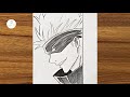Easy gojo satoru drawing for beginners || How to draw gojo satoru step by step || Easy anime drawing
