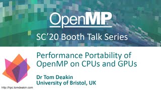 Performance Portability of OpenMP on CPUs and GPUs