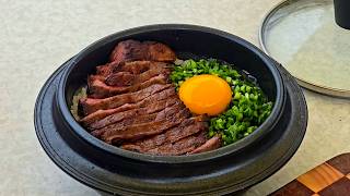 첫번째 이야기. 살치스테이크 솥밥 Chuck Flap Tail Steak & Pot Rice Todays Meal, At Camp