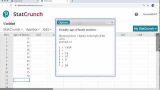 How to Create a Stem and Leaf Plot in StatCrunch