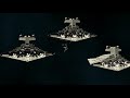 Imperial Star Destroyers arrive near a space station - Star Wars Blender animation