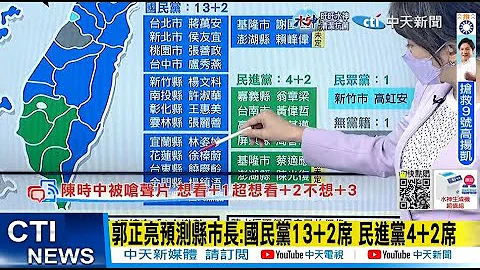 【每日必看】郭正亮预测县市长:国民党13+2席 民进党4+2席｜郭正亮预测县市长:国民党13+2席 民进党4+2席｜选举战略高地  20221124 @CtiNews - 天天要闻