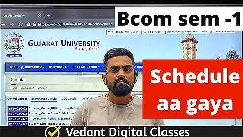 Gujarat University Bcom sem 1 online exam schedule 2022 | Time table | Vedant Digital Classes