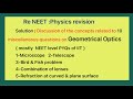 Re NEET Physics revision - Solution /Discussion on 10 questions of Geometrical optics :