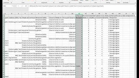 Cleaning Downloaded Survey Data in Excel 2