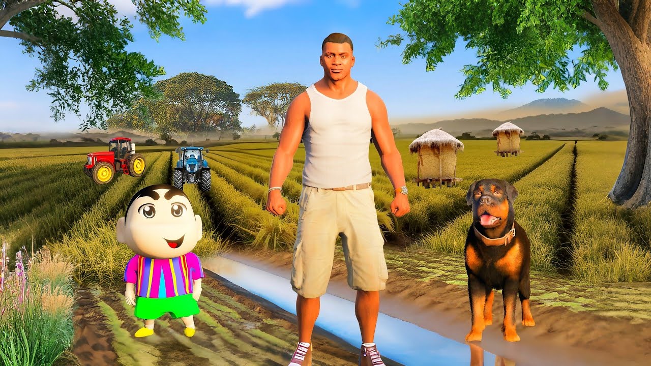 GTA 5 : Shinchan & Chop ও Franklin গ্রামে গেল পিকনিক করতে তারপর যা ঘটলো ? GTA 5 Bangla
