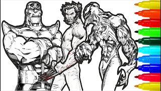 Thanos Wolverine Venom Coloring Pages