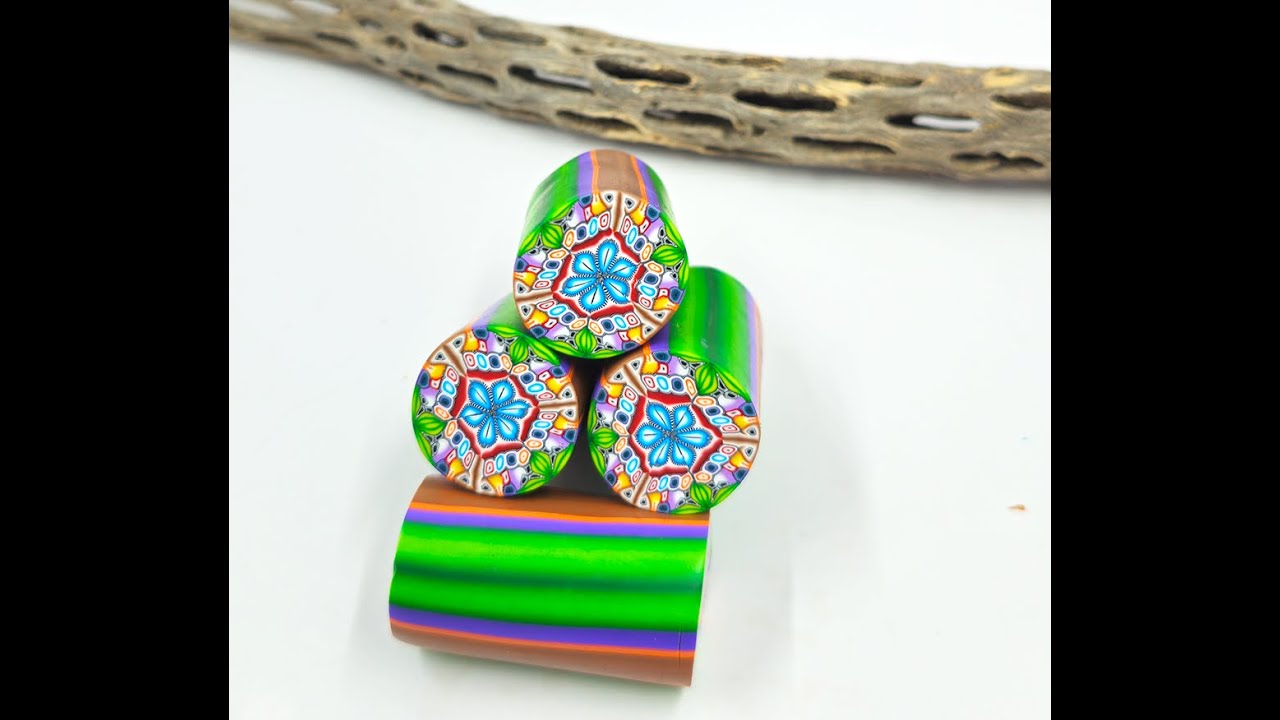 Another Kato Cane. Just a fun kaleidoscope cane as I get over a nasty cold.