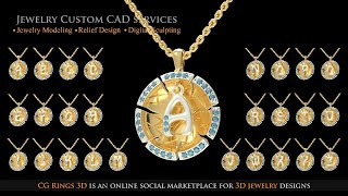 Pendentif avec Lettre R - 3D CAO vidéo