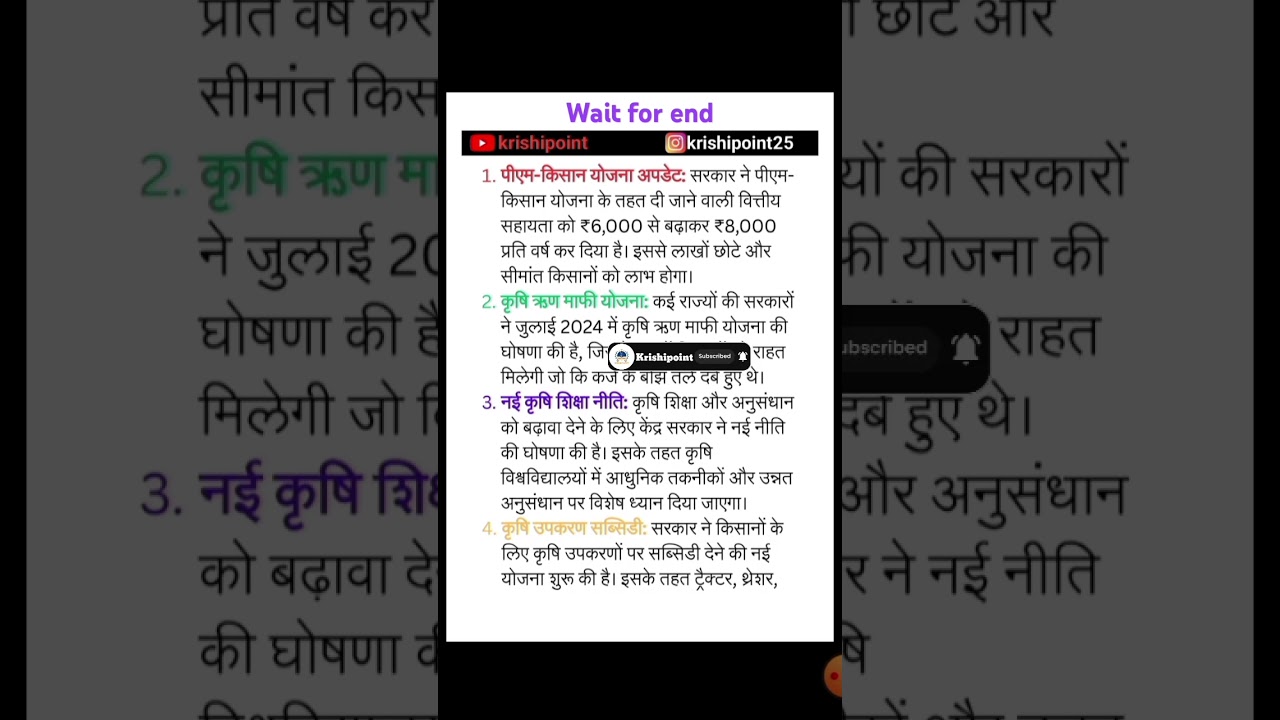 Agriculture Current affairs 2024