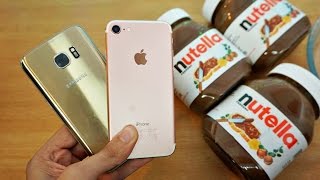 iPhone 7 vs Samsung Galaxy S7 Nutella Freeze Test  Will They Survive?! (4K)