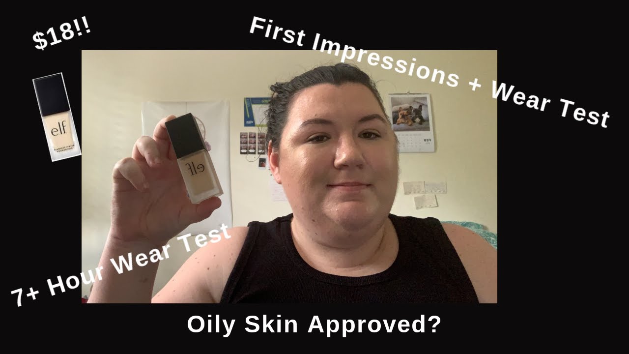 E.L.F FLAWLESS FINISH FOUNDATION REVIEW & 7+ HR WEAR TEST!! OILY SKIN!!