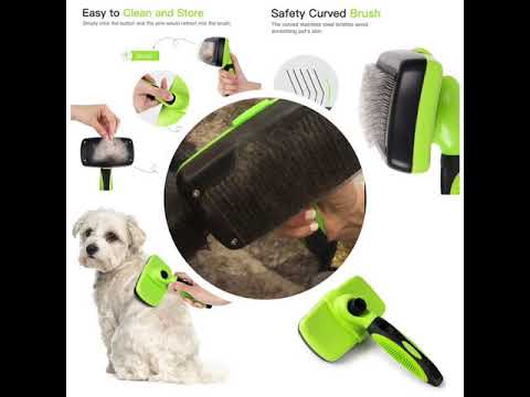 THE BEST DOG SLICKER IN THE WORLD! The self cleaning dog grooming brush by WaggyCaddy.com