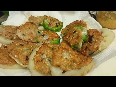 A classic Asian dish, stuffed w mince fish! (Chinese food)