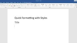 MCA TECH TIPS IN WORD: CHAPTER 2 - FORMATTING AND STYLES