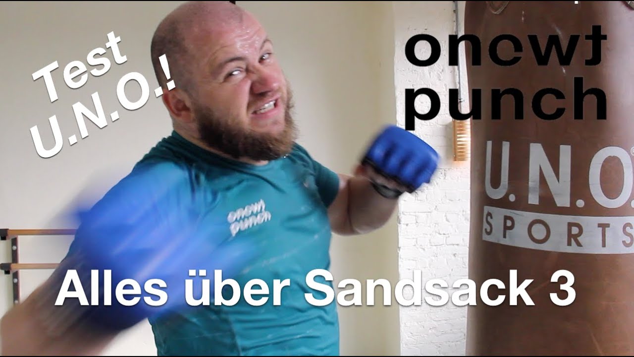 Boxsack für dich  40 kg Sandsack für maximal  Kraft mit One Two Punch Tutorial Test U.N.O. Sport.