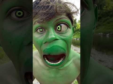 Hulk scary transformation with funny friend #shorts