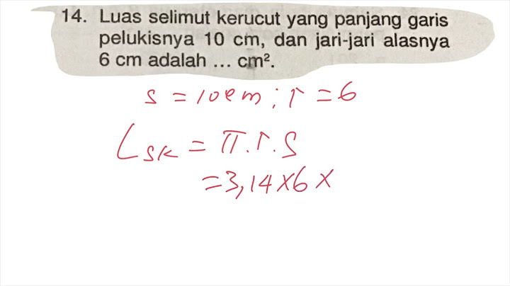 Volume sebuah kerucut yang jari jari alasnya 8 cm dan panjang garis pelukisnya 10 cm adalah