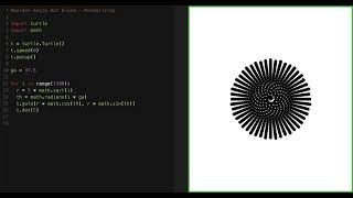 Golden Angle Dot Bloom in python turtle #python #programming #turtle #mesmorizing