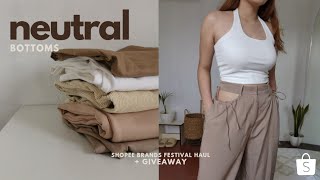 shopee try-on haul | neutral bottoms
