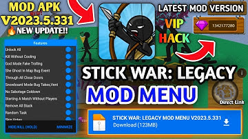 Stick War: Legacy Mod Menu v2023.5.331 For Android 2024 | 💎🔥Unlimited Gold, Gems, All Unlocked 2024