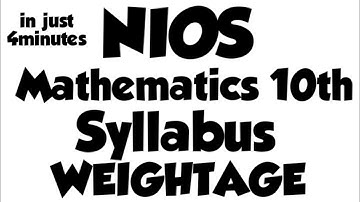 NIOS || Mathematics (211) || Class 10th || Syllabus || Curriculum || Jan-Feb 2021