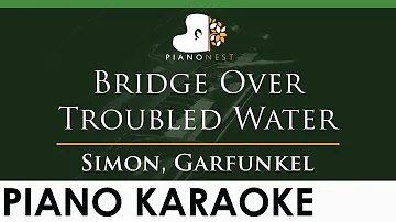 Simon, Garfunkel - Bridge Over Troubled Water - LOWER Key (Piano Karaoke Instrumental) - So Hyang