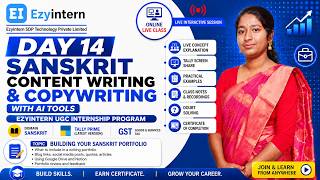 Day 14: Building Your Sanskrit Writing Portfolio | EzyIntern UGC Internship Program