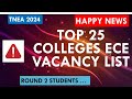 TNEA 2024 | Top 25 colleges ECE vacancy list