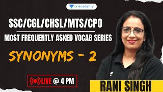 Most Frequently Asked VOCAB Series | Synonyms - 2 I SSC CGL Practice Set 2023 | RaniMam