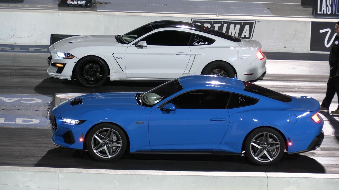 New 2024 Mustang GT vs 2022 Mustang GT - drag race - YouTube