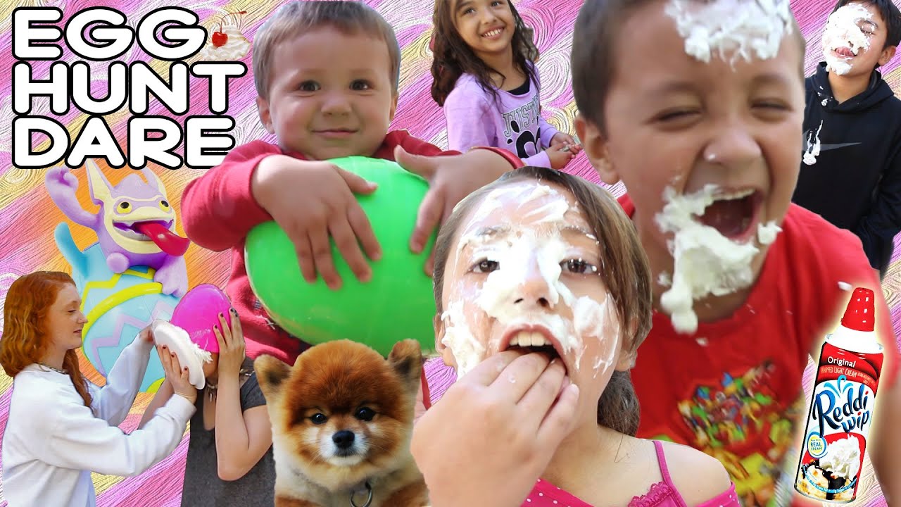 The Skylander Familys' Crazy Easter Egg Hunt w/ Whip Cream! (Eggtivities part 1 of 3)